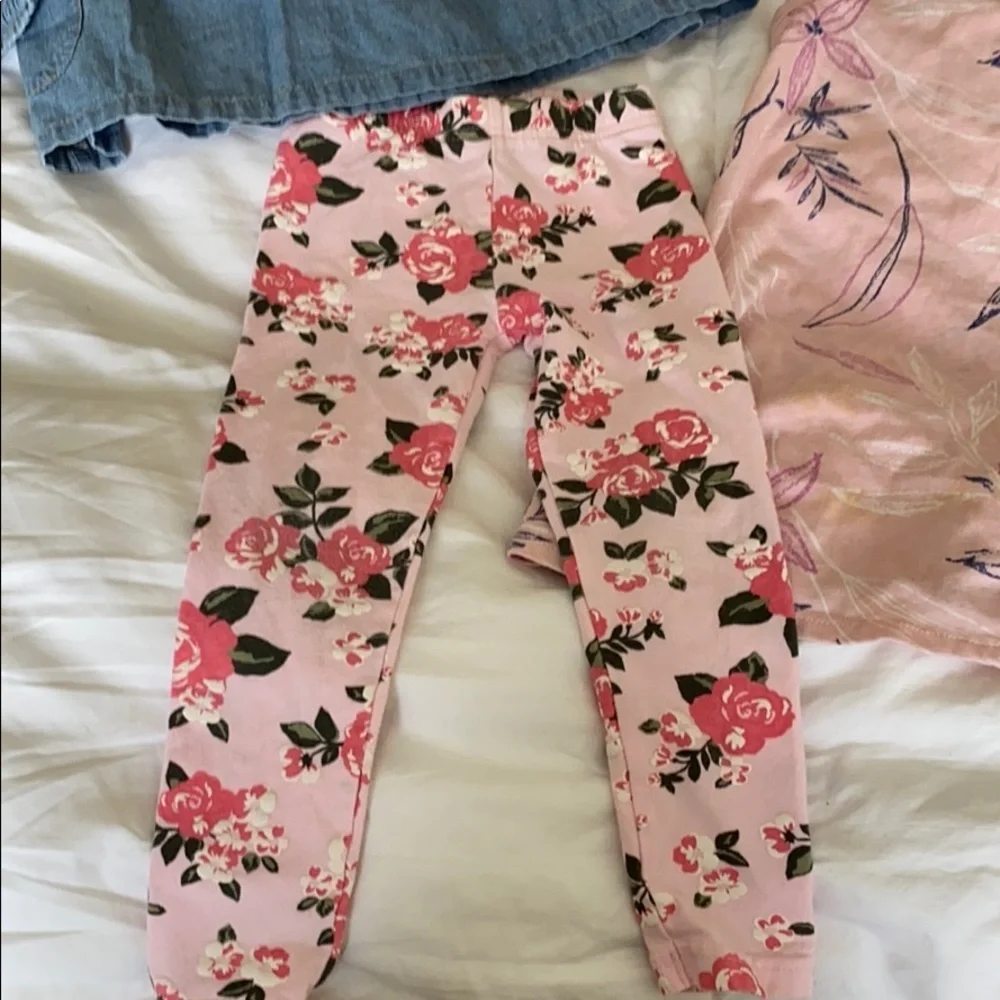 Bundle Carter’s floral leggings w/ longsleeve Jean like top and Old Navy dress